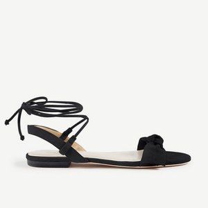 Ann Taylor Galen Lace-Up Bow Flat Sandals